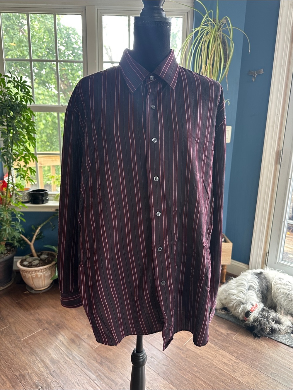 👔Van Heusen Men’s Striped Dress Shirt – XL (17–17½)